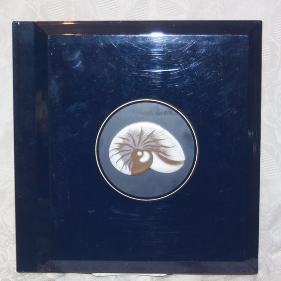 Vintage Photo/Picture Album Blue Natulus Seashell Scrapbook Laquer - Picture 1 of 4